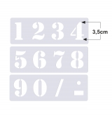Zahlen 0-9 ca. 3,5cm hoch Zahlen-Schablone Nr.5