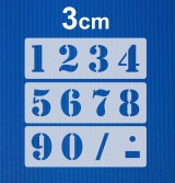 Zahlen 0-9 ca. 3cm hoch Zahlen-Schablone Nr.5