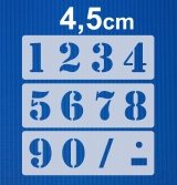 Zahlen 0-9 ca. 4,5cm hoch Zahlen-Schablone Nr.5