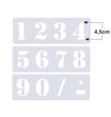 Zahlen 0-9 ca. 4,5cm hoch Zahlen-Schablone Nr.5