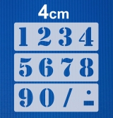 Zahlen 0-9 ca. 4cm hoch Zahlen-Schablone Nr.5