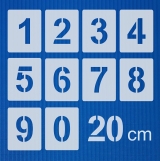Zahlen 20cm hoch 0-9 /  Zahlen-Schablonen-Set Nr.4 / 10 einzelne Schablonen