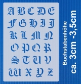 3er Schablonen Set Nr.30 ● ca. 3cm - 3,5cm alte Schrift extra kleine Buchstaben groß, klein und Zahlen