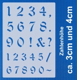 3er Schablonen Set Nr.30 ● ca. 3cm - 3,5cm alte Schrift extra kleine Buchstaben groß, klein und Zahlen