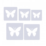 Schablone Schmetterlinge ● 2cm, 3cm, 4cm, 5cm und 6cm groß, Set 5-teilig