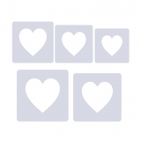 Schablone Herzen ● 7cm, 8cm, 9cm, 10cm und 11cm groß | Schablonen Set 5-teilig
