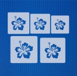 Schablone Hibiskusblüten Motiv-Schablone | Set ● 5 einzelne Hibiskusblüten ● 6cm, 7cm, 8cm, 9cm und 10cm groß