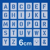 Buchstaben 6cm hoch ● Schrift-Schablonen-Set Nr.35 ● 30 einzelne Schablonen