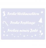 Schablone Schriftzüge ● Frohe Weihnachten ● Frohe Festtage ● Frohes neues Jahr