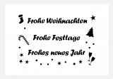 Schablone Schriftzüge ● Frohe Weihnachten ● Frohe Festtage ● Frohes neues Jahr