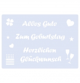 Schablone Schriftzüge ● Alles Gute ● Zum Geburtstag ● Herzlichen Glückwunsch