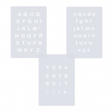 3er Schablonen Set Nr.02 ● ca. 1cm hoch extra kleine Buchstaben groß, passende kleine Buchstaben und Zahlen