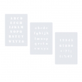 3er Schablonen Set Nr.05 ● ca. 1cm hoch extra kleine Buchstaben groß, passende kleine Buchstaben und Zahlen
