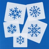 Schablonen Set ● 5 einzelne Schneeflocken ● 6cm, 7cm, 8cm, 9cm und 10cm groß