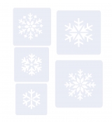 Schablonen Set ● 5 einzelne Schneeflocken ● 6cm, 7cm, 8cm, 9cm und 10cm groß