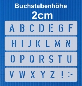 Alphabet 2cm hoch Schablone Nr.35