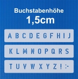 Alphabet 1,5cm hoch Schablone Nr.35