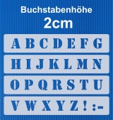 Alphabet 2cm hoch Schablone Nr.05