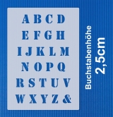 Schrift-Schablone  ● ca. 2,5cm Alphabet Nr.5
