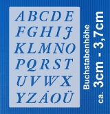 Schrift-Schablone Schreibschrift ● kursives Alphabet groß Nr.23 ca. 3cm - 3,7cm
