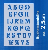 Schrift-Schablone Buchstaben ● ca. 2,5cm hoch Schnörkelschrift Nr.6 großes Alphabet