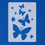 Motiv-Schablone Schmetterlinge und Blumen