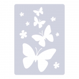 Motiv-Schablone Schmetterlinge und Blumen