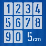 Zahlen 5cm hoch ● Zahlen-Schablonen-Set Nr.35 ● 10 einzelne Schablonen