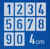 Zahlen 4cm hoch ● Zahlen-Schablonen-Set Nr.35 ● 10 einzelne Schablonen 0-9