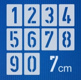 Zahlen 7cm hoch ● Zahlen-Schablonen-Set Nr.35 ● 10 einzelne Schablonen