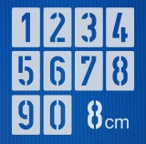 Zahlen 8cm hoch ●Zahlen-Schablonen-Set Nr.35 ● 10 einzelne Schablonen