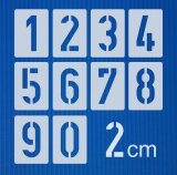 Zahlen 2cm hoch 0-9 ● Zahlen-Schablonen-Set Nr.35 ● 10 einzelne Schablonen