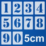Zahlen 5cm hoch ● Zahlen-Schablonen-Set Nr.5 ● 10 einzelne Schablonen