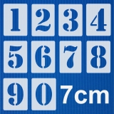 Zahlen 7cm hoch ● Zahlen-Schablonen-Set Nr.5 ● 10 einzelne Schablonen