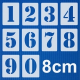 Zahlen 8cm hoch ● Zahlen-Schablonen-Set Nr.5 ● 10 einzelne Schablonen