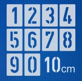 Zahlen 0-9 ● 10cm hoch ● Zahlen-Schablonen-Set Nr.35 ●10 einzelne Schablonen