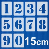 Zahlen 15cm hoch 0-9 ● Zahlen- Schablonen-Set Nr.5 ● 10 einzelne Schablonen