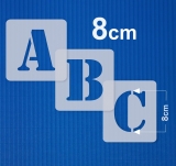 Buchstaben 8cm hoch ● Schrift-Schablonen-Set Nr.5 ● 30 einzelne Schablonen