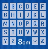 Buchstaben 8cm hoch ● Schrift-Schablonen-Set Nr.35 ● 30 einzelne Schablonen