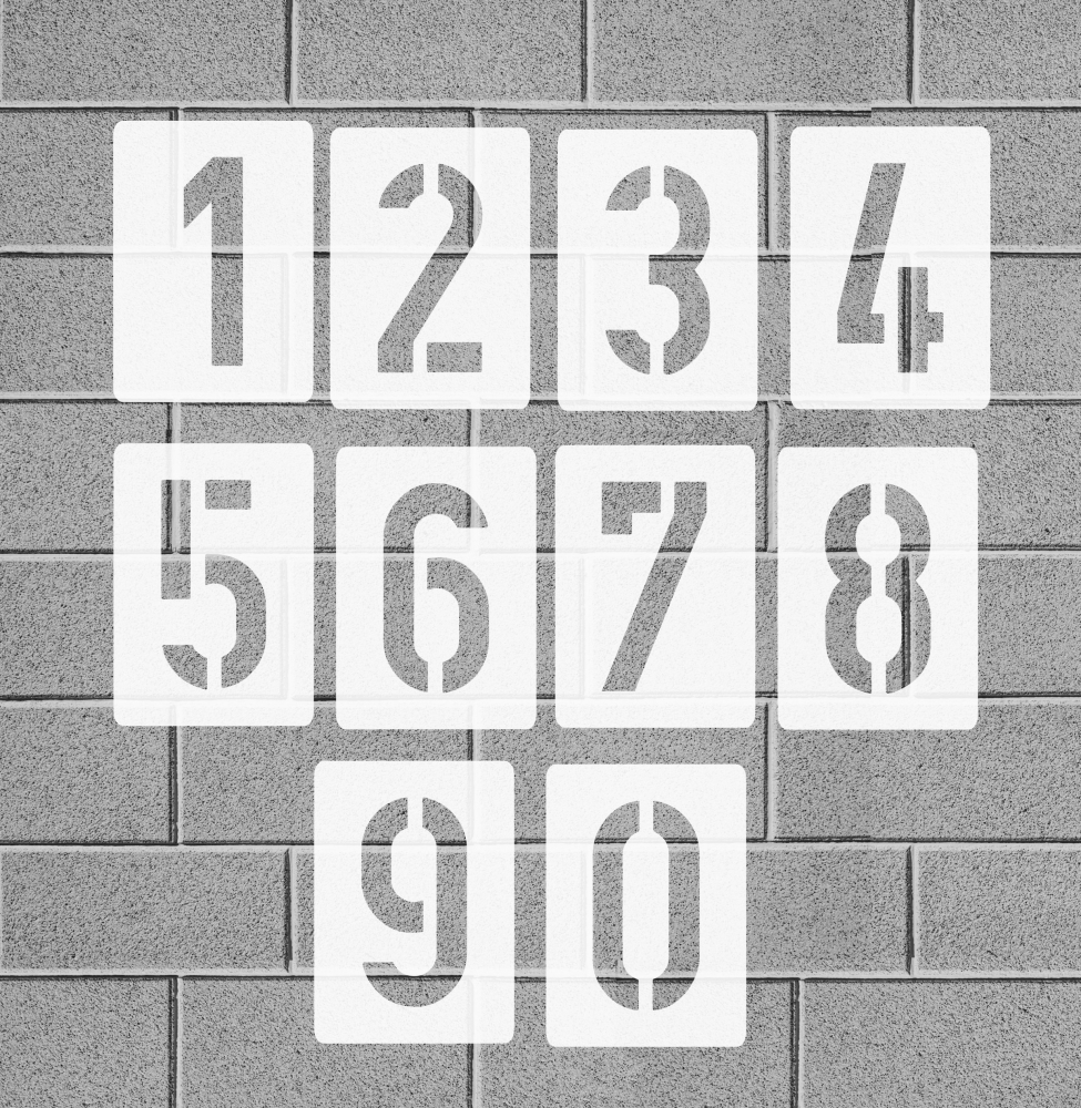Zahlenschablone  ● 30cm hoch Set Nr.35 ● 10 einzelne Schablonen Zahlen von 0-9 