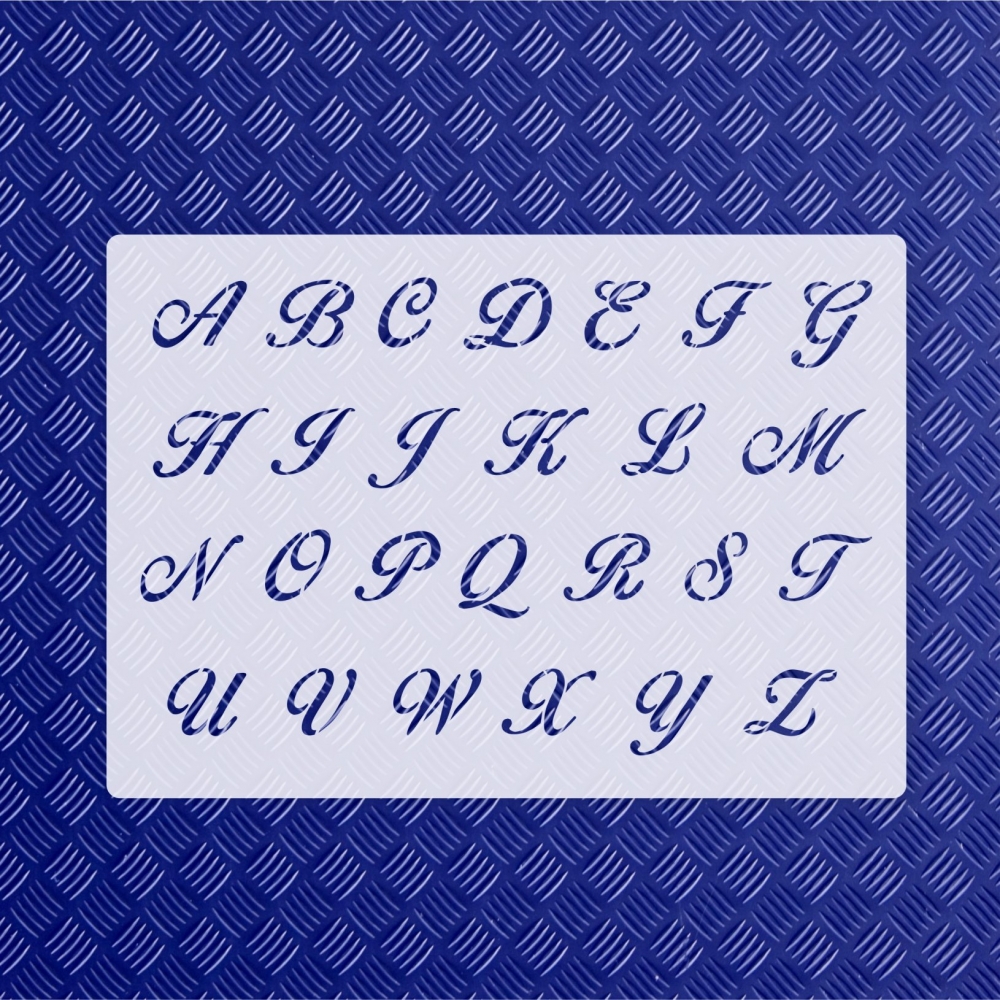 Signierschablonen Alphabet A-Z 27 Stk Großbuchstaben Blockschrift DIN 1451