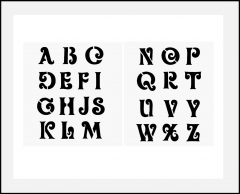Schrift-Schablone Buchstaben ● ca. 5cm hoch Schnörkelschrift großes Alphabet