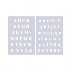 Schablone Nr,05 Alphabet groß 2,5cm, klein und Zahlen | Set 2-teilig