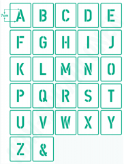Einzel - Schablonen Buchstaben ● 7cm hoch Alphabet Druckbuchstaben