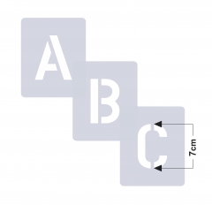 Buchstaben 7cm hoch ● Schrift-Schablonen-Set Nr.35 ● 30 einzelne Schablonen