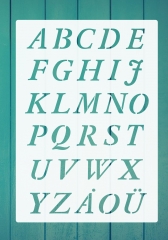 3er Schablonen Set Nr.23 ● Höhe ca. 3cm -3,7cm kursive Buchstaben groß, klein und Zahlen