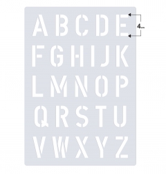 Schrift-Schablone Druck-Buchstaben ● 4cm hoch Alphabet groß Nr.35