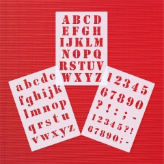 3er Schablonen Set Nr.5 ● Höhe ca. 3,5cm Druckbuchstaben und Zahlen