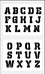 Schrift-Schablone Druck-Buchstaben 5cm Alphabet groß Nr.36