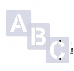 Buchstaben 5cm hoch Schrift-Schablonen-Set Nr.04 / 30 einzelne Schablonen